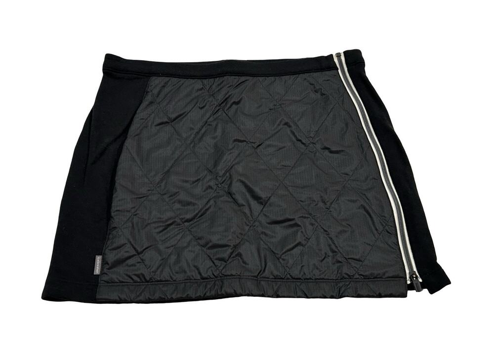 Icebreaker Merino Helix Skirt Womens Size M Black Quilted Side Zip Closure